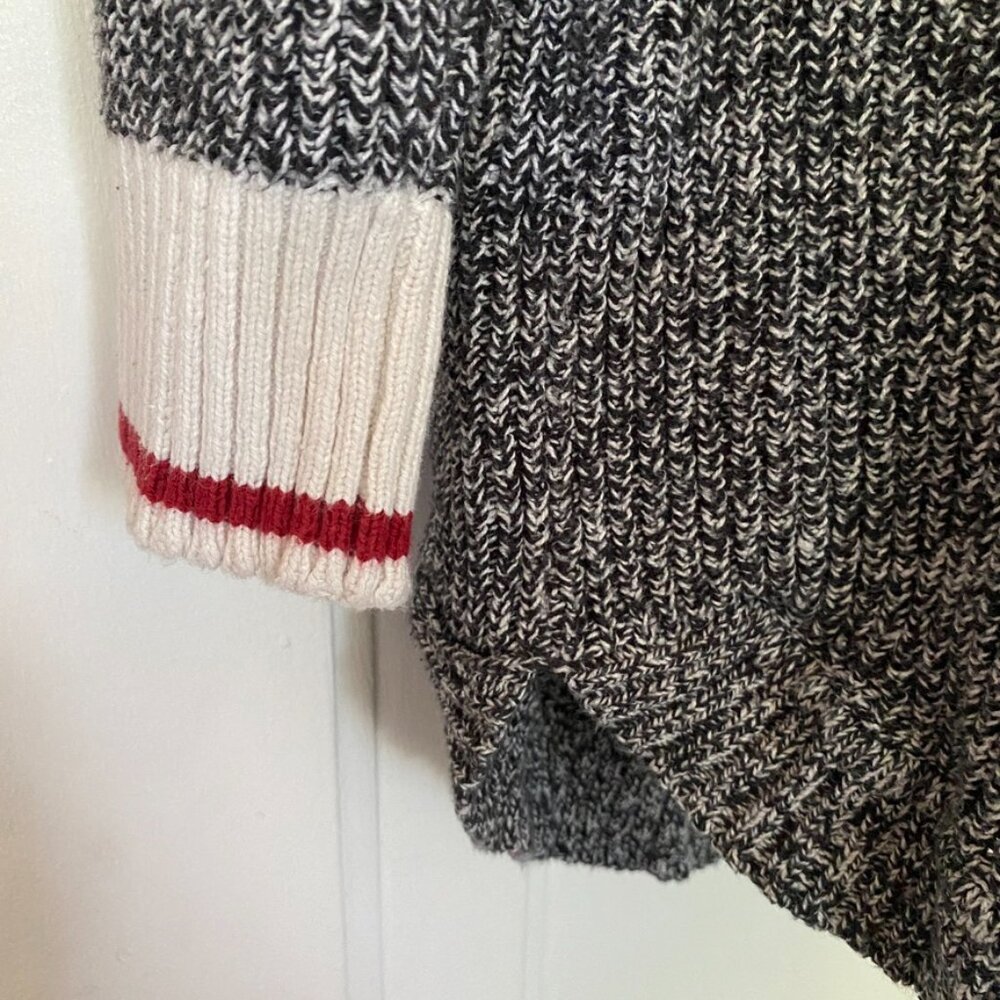Chunky Black/White Speckled Pullover | Kodiak-Style Cuff Sweater | Relaxed Fit - Picture 5 of 13